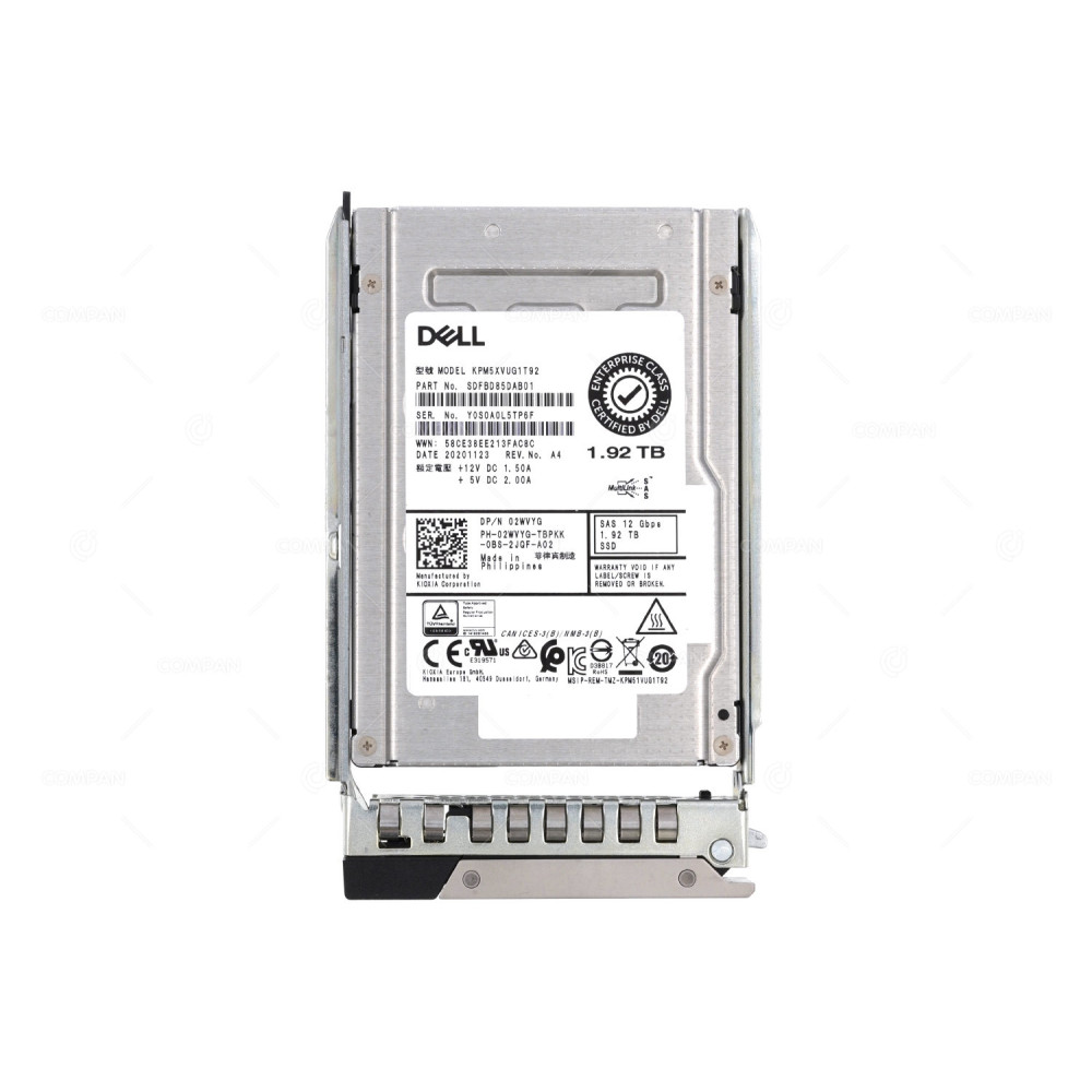2WVYG G14 DELL 1.92TB 2.5 12G SAS SSD MU MIXED USE DRIVE FOR G14 G15 02WVYG, KPM5XVUG1T92